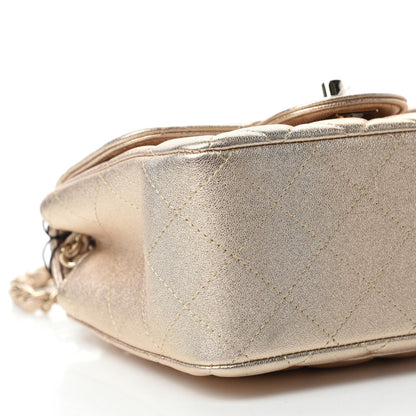 Chanel Metallic Lambskin Quilted Mini Square Flap Gold 6 of 10