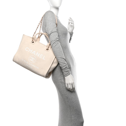 Chanel Mixed Fibers Small Deauville Tote White 2 of 12