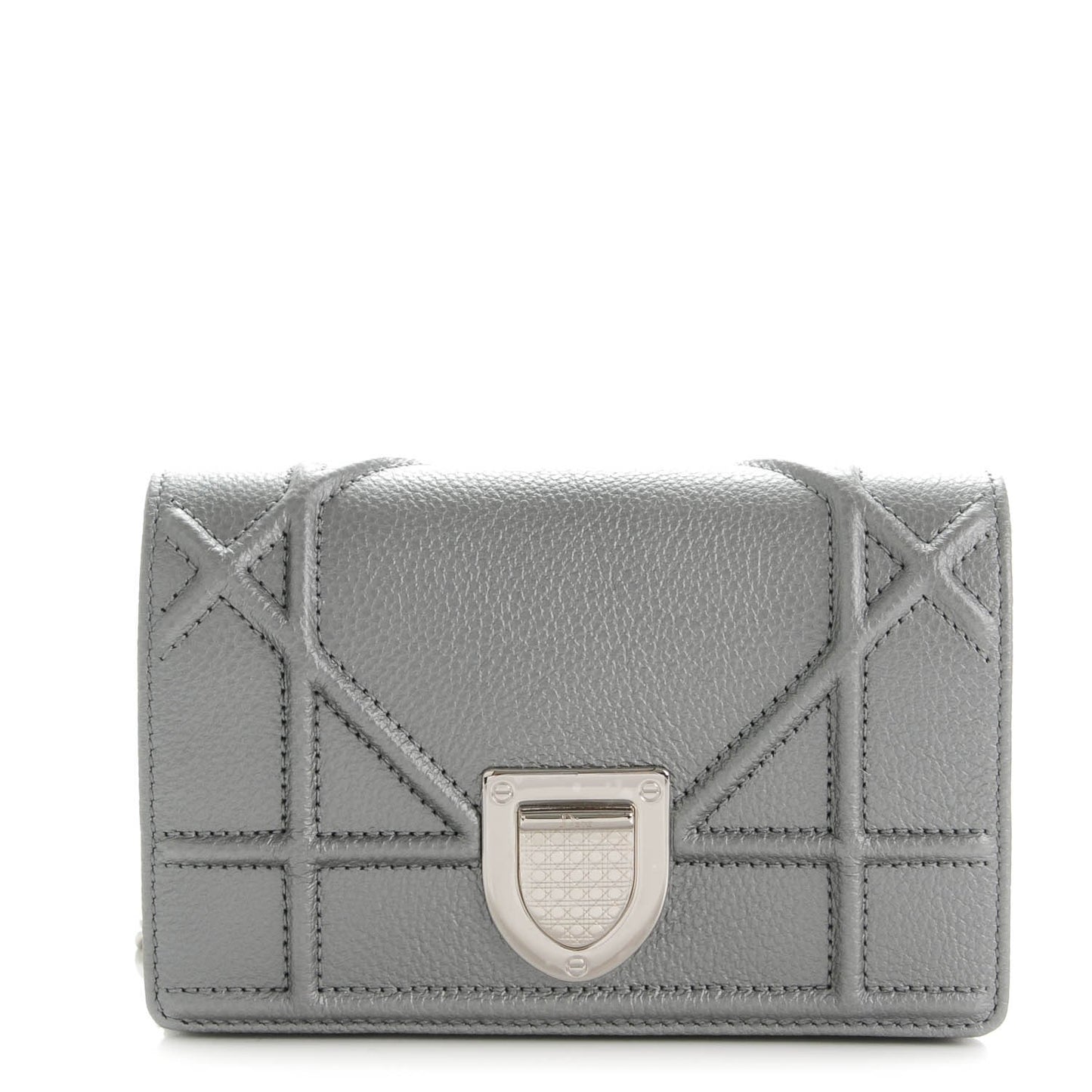Metallic Grained Calfskin Baby Diorama Flap Bag