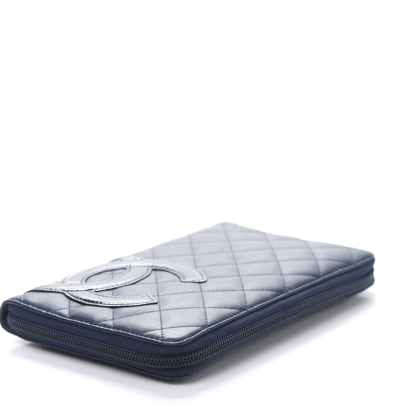 Calfskin Cambon Zip Around Organizer Wallet Navy
