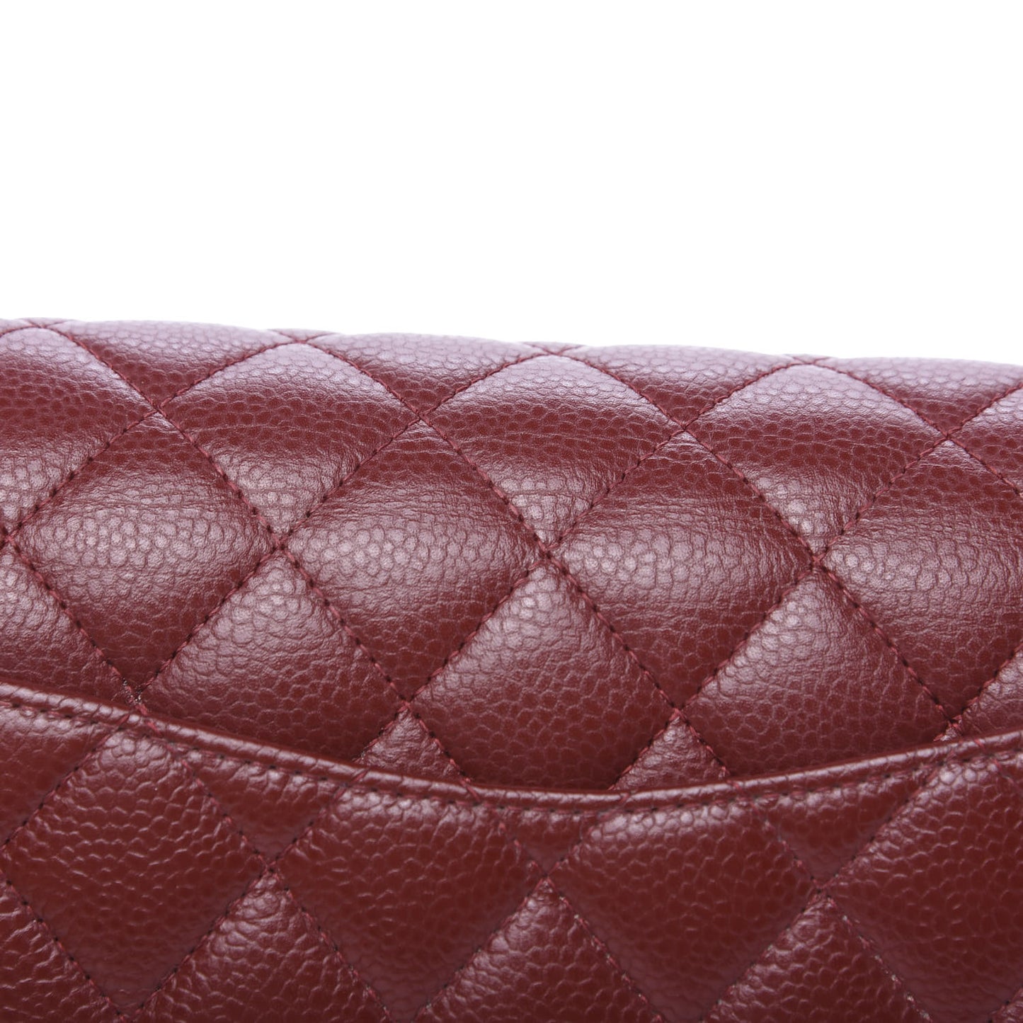 Caviar Quilted Medium Double Flap Dark Red