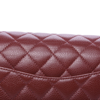 Chanel Caviar Quilted Medium Double Flap Dark Red 10 of 16
