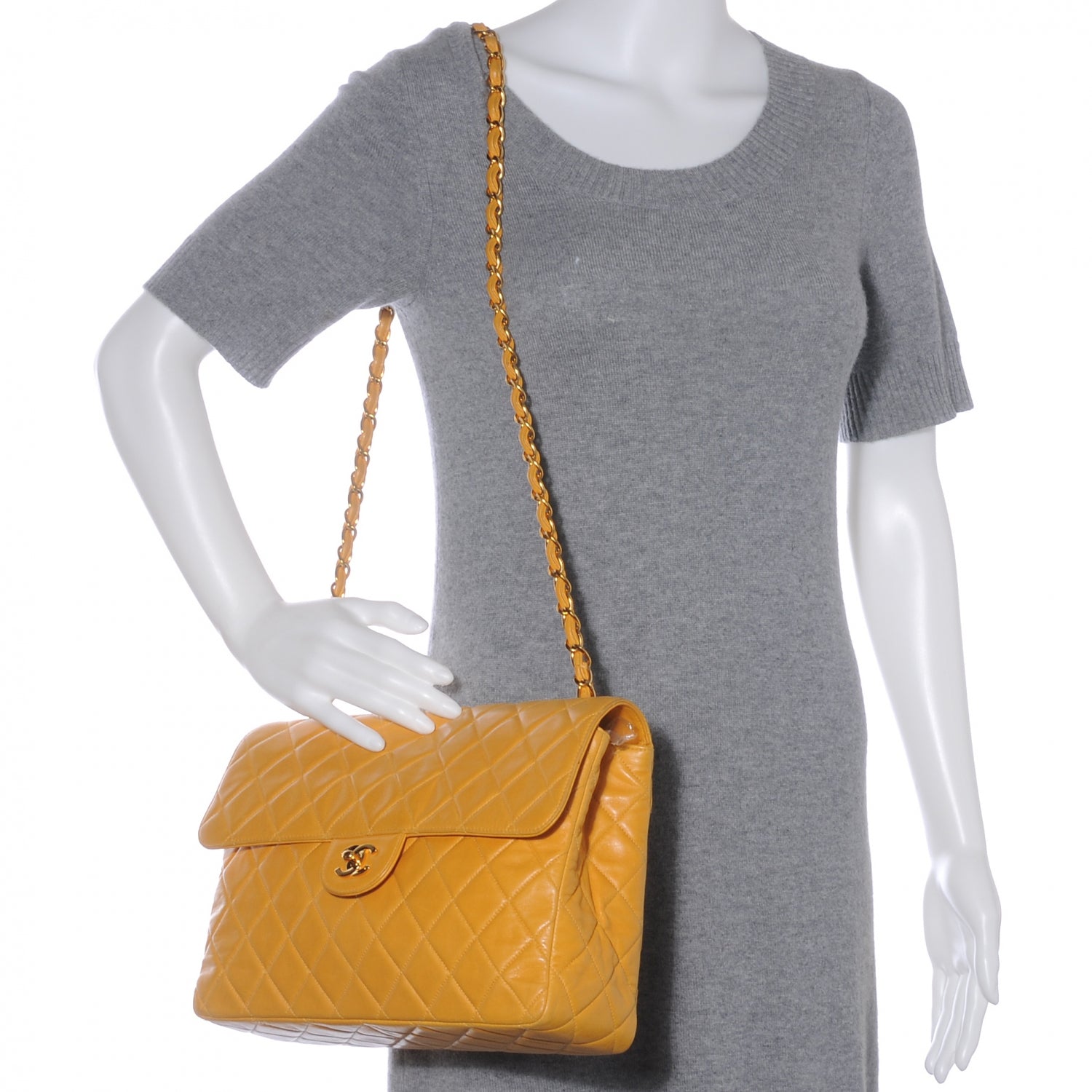 Chanel Lambskin Jumbo Flap Mango 2 of 8