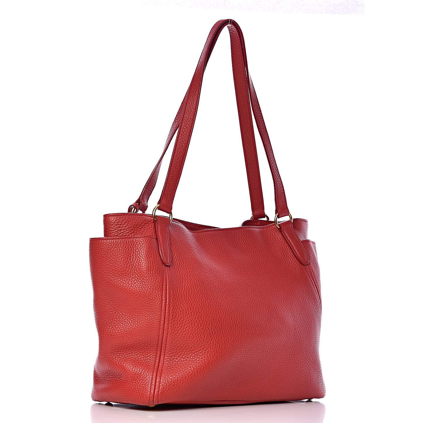 Vitello Daino Side Pocket Tote Rosso