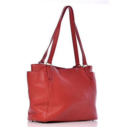 Prada Vitello Daino Side Pocket Tote Rosso 3 of 10