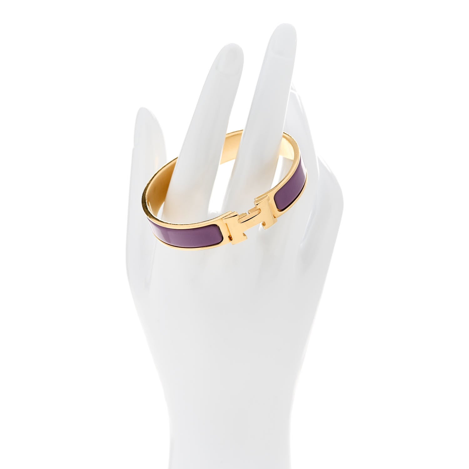 Hermes Enamel Narrow Clic Clac H Bracelet PM Lilas 2 of 4