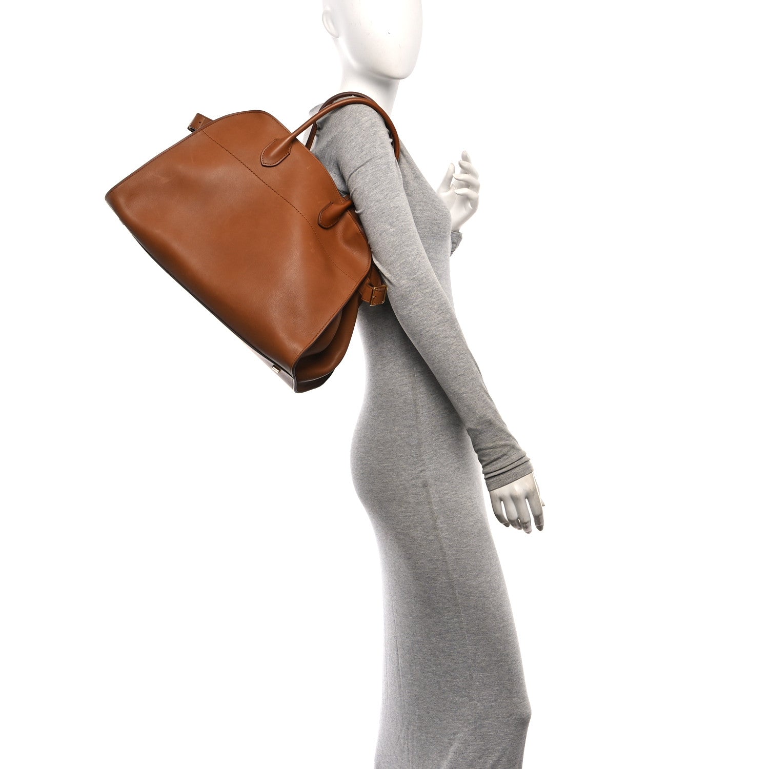 The Row Polished Saddle Calfskin Soft Margaux 15 Cuir 2 of 10