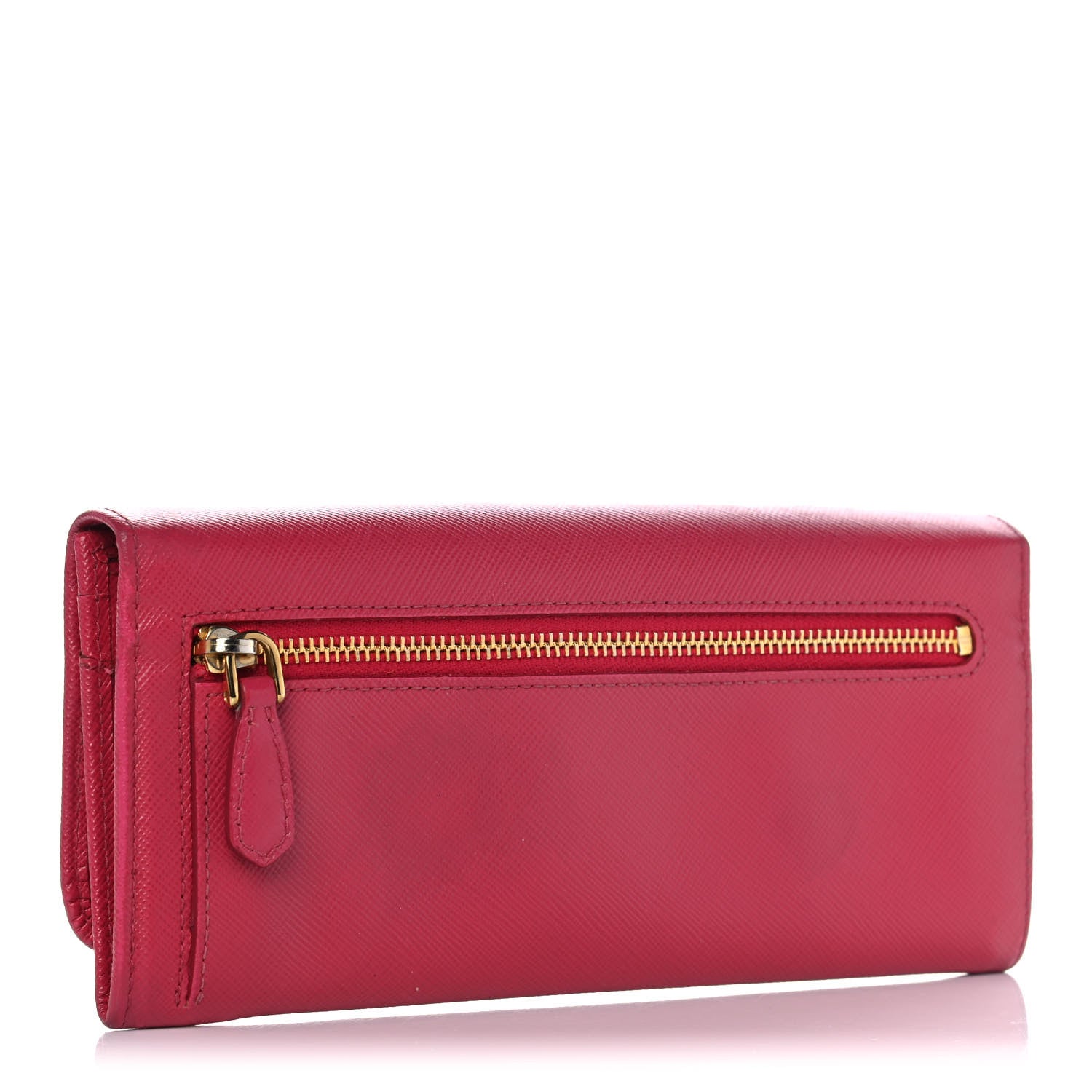 Prada Saffiano Fiocco Bow Continental Wallet Peonia 3 of 15