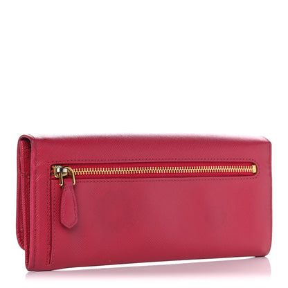 Prada Saffiano Fiocco Bow Continental Wallet Peonia 3 of 15