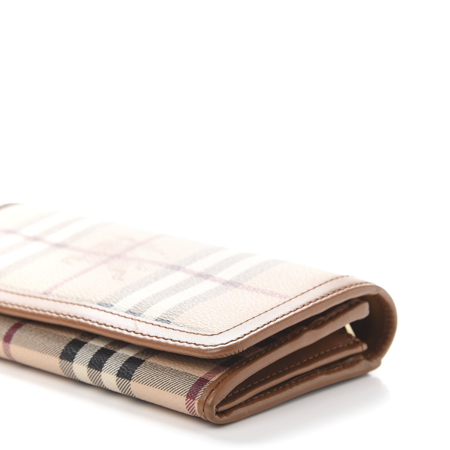 Burberry Haymarket Check Penrose Continental Wallet Tan 6 of 11