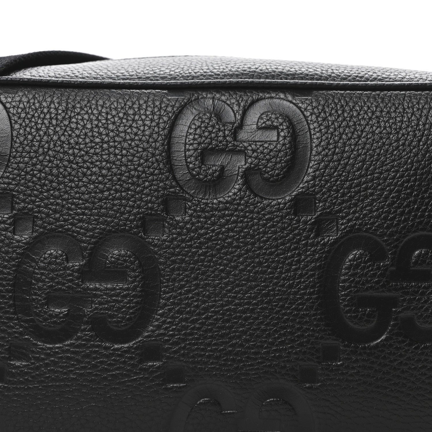 Gucci Piuma Calfskin Jumbo GG Embossed Medium Messenger Bag Black 8 of 10