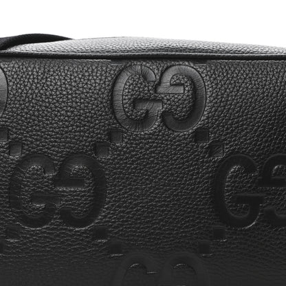 Gucci Piuma Calfskin Jumbo GG Embossed Medium Messenger Bag Black 8 of 10