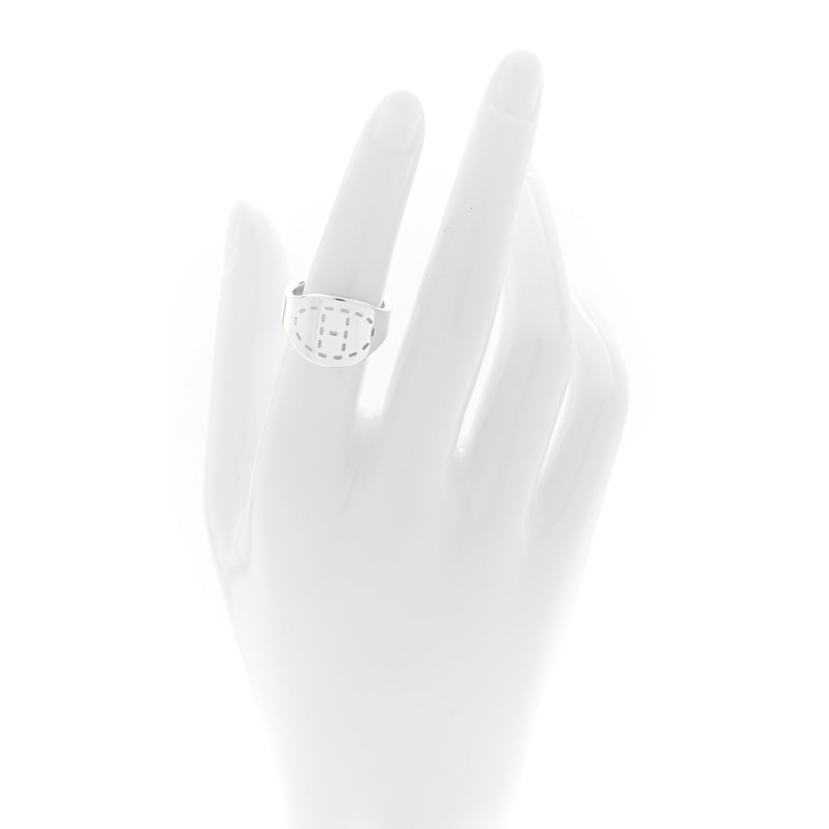Hermes Sterling Silver PM Chaine d'Ancre Enchainee Band Ring 52 6 2 of 5