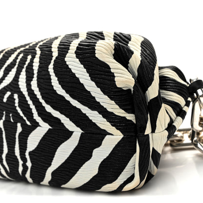 Bottega Veneta Nappa Zebra Print The Pouch Chain White Black 10 of 10