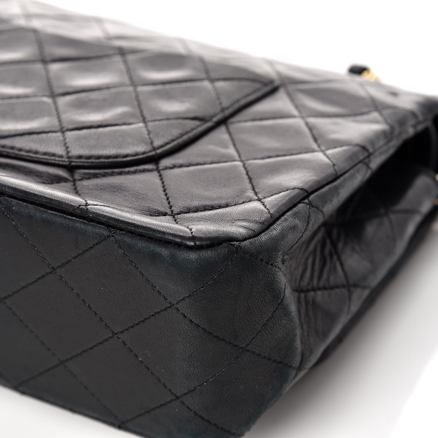 Chanel Lambskin Quilted Medium Double Flap Black 13 of 14
