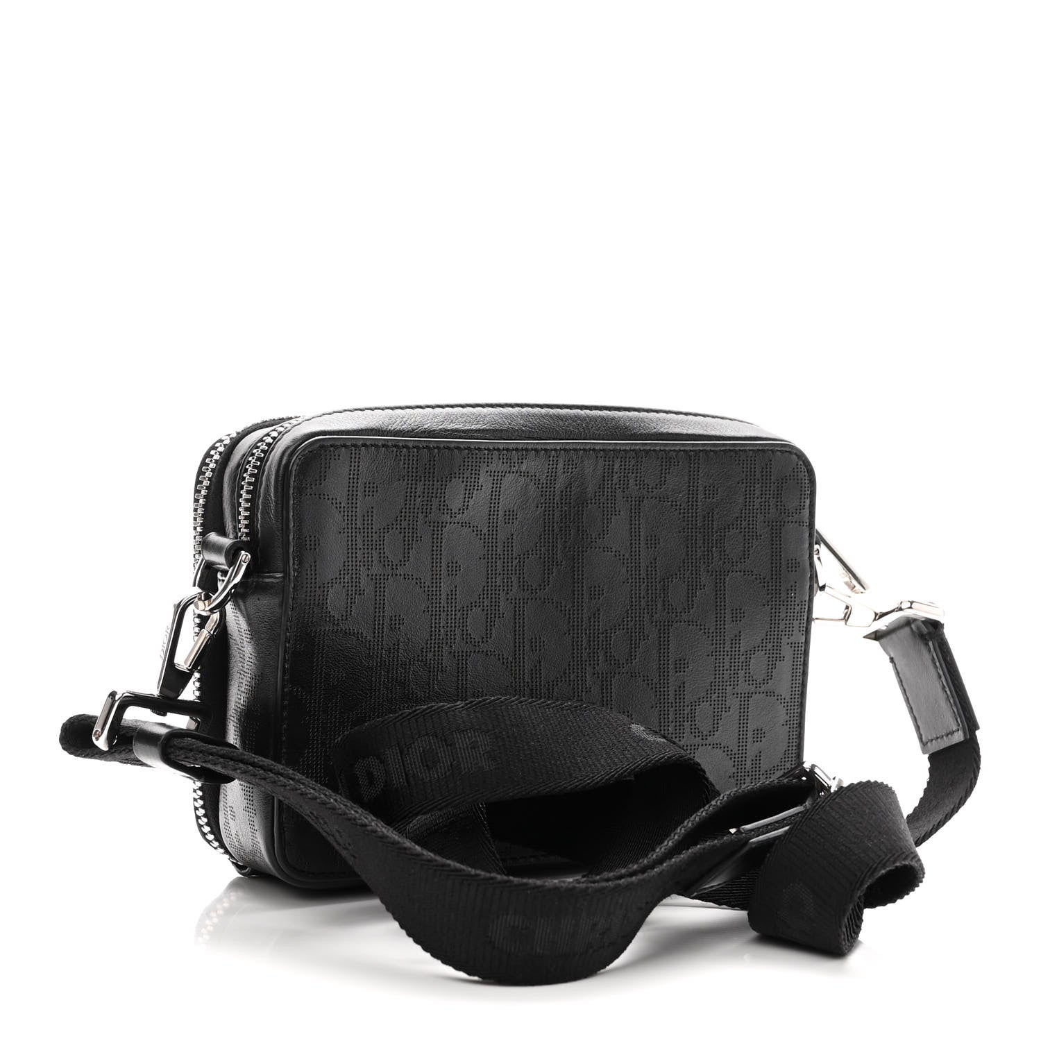 Christian Dior Calfskin Oblique Galaxy Perforated Messenger Black Multicolor 2 of 9