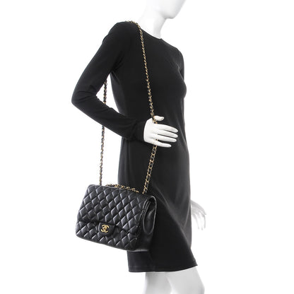 Chanel Lambskin Quilted Jumbo Single Flap Black 3 of 9