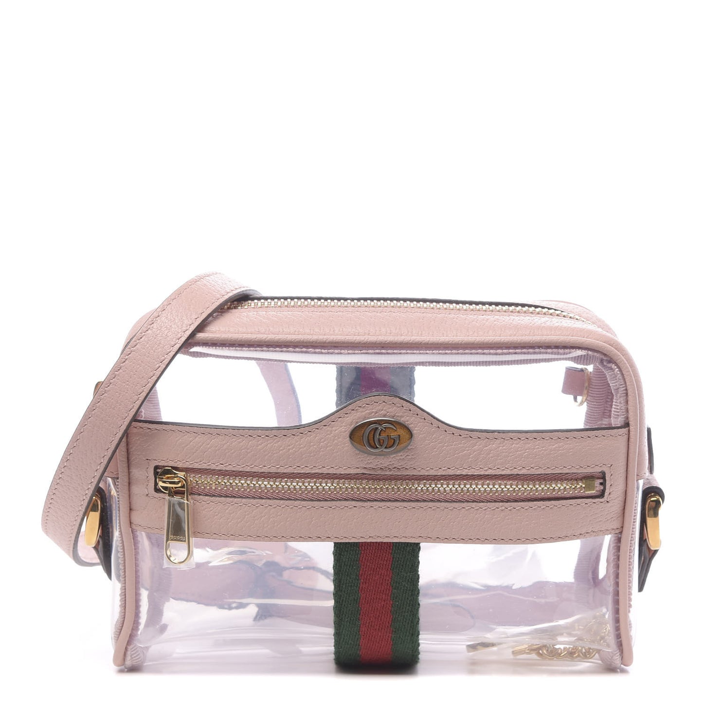 Vinyl Web Mini Ophidia Transparent Shoulder Bag Perfect Pink