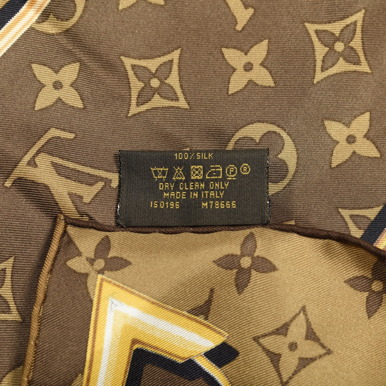 Louis Vuitton Silk Monogram Confidential Square Scarf Brown 4 of 4