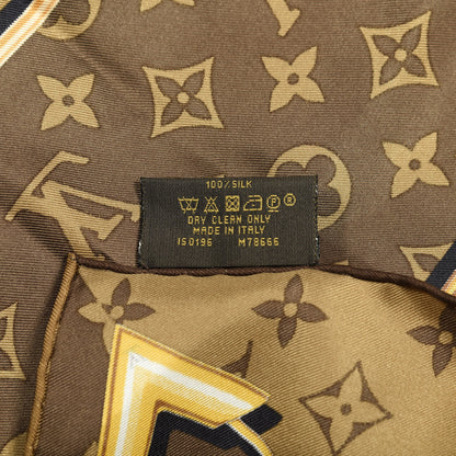 Louis Vuitton Silk Monogram Confidential Square Scarf Brown 4 of 4