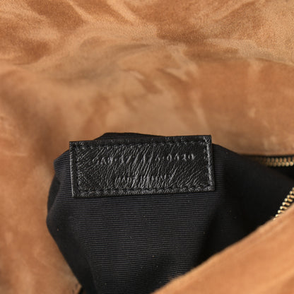 Saint Laurent Suede Calfskin Quilted Small Loulou Puffer Monogram Chain Satchel Cinnamon 7 of 10