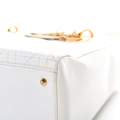 Christian Dior Patent Cannage Medium Lady Dior White 9 of 18