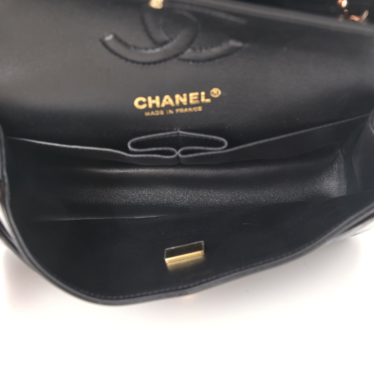 Lambskin Quilted Small Double Flap Black