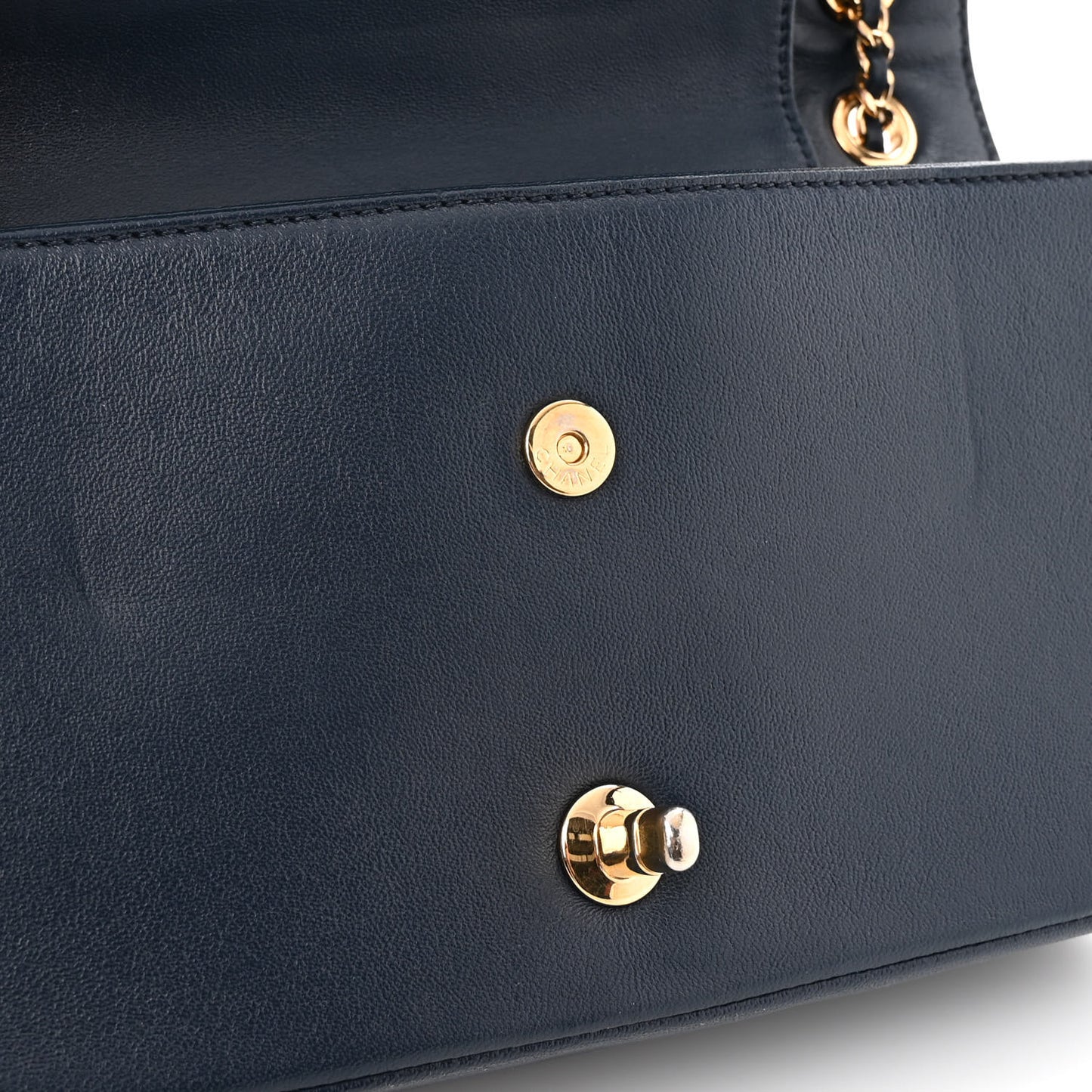 Sheepskin Quilted Medium Vintage Mademoiselle Flap Dark Dark Navy