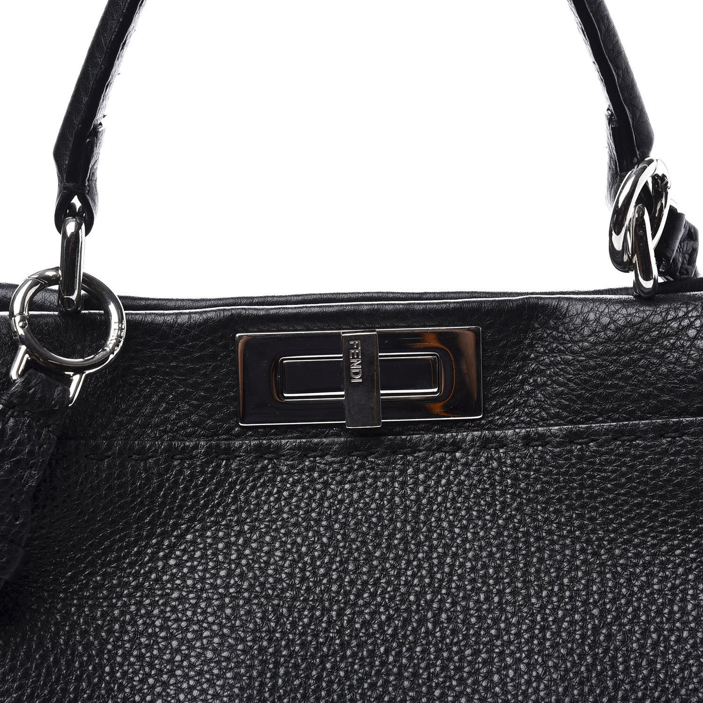 Cuoio Romano Selleria Bi-Color Medium Peekaboo Iconic Satchel Black Mou