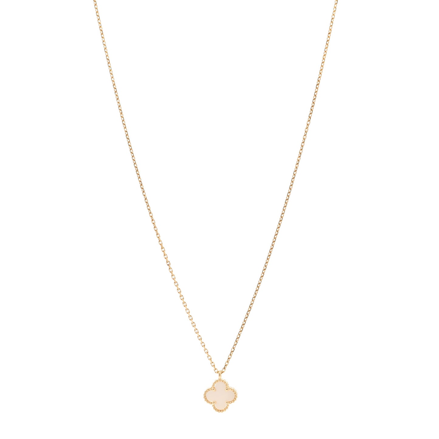 18K Yellow Gold Mother of Pearl Sweet Alhambra Pendant Necklace