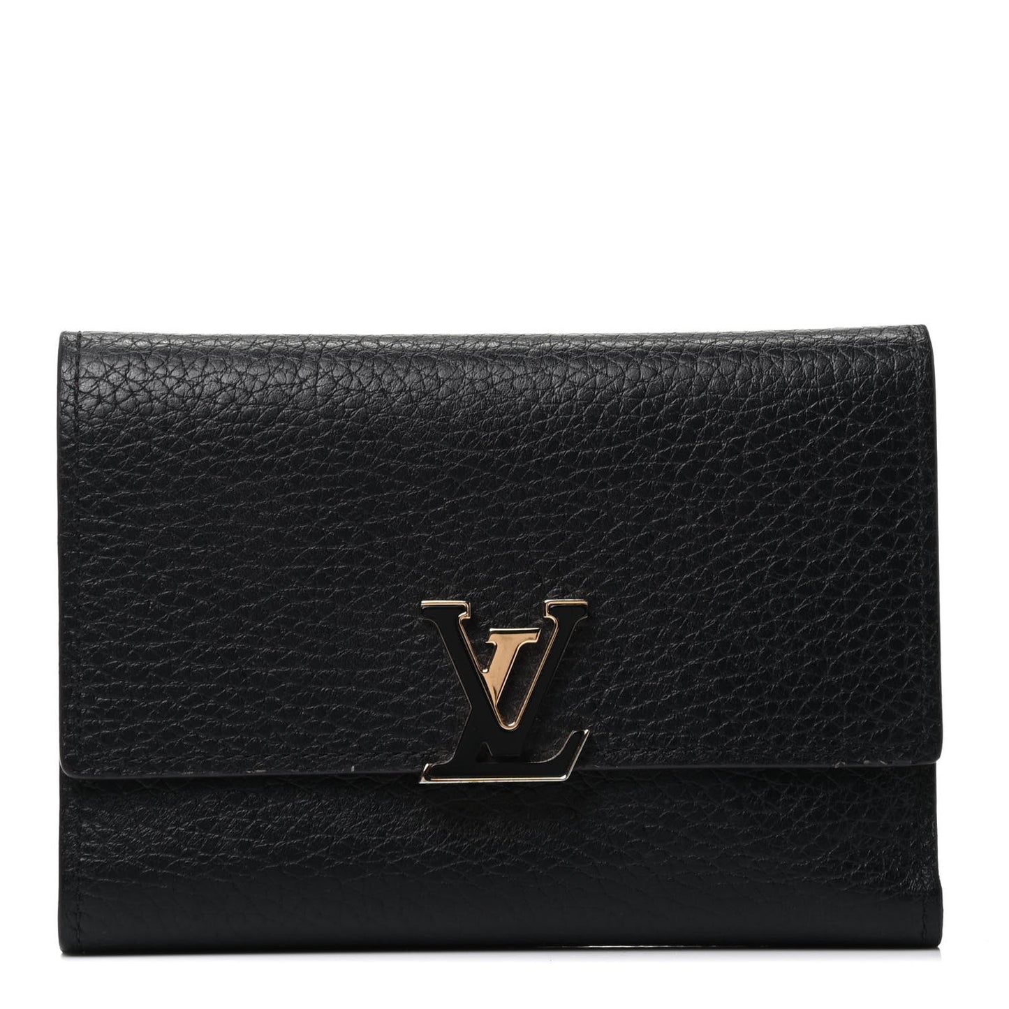 Taurillon Capucines Compact Wallet Black
