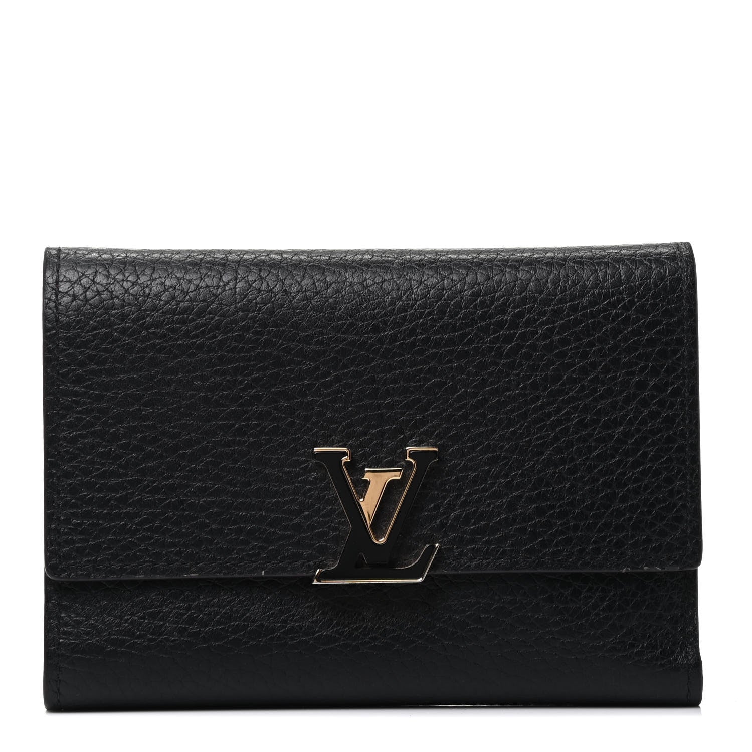Louis Vuitton Taurillon Capucines Compact Wallet Black 1 of 4