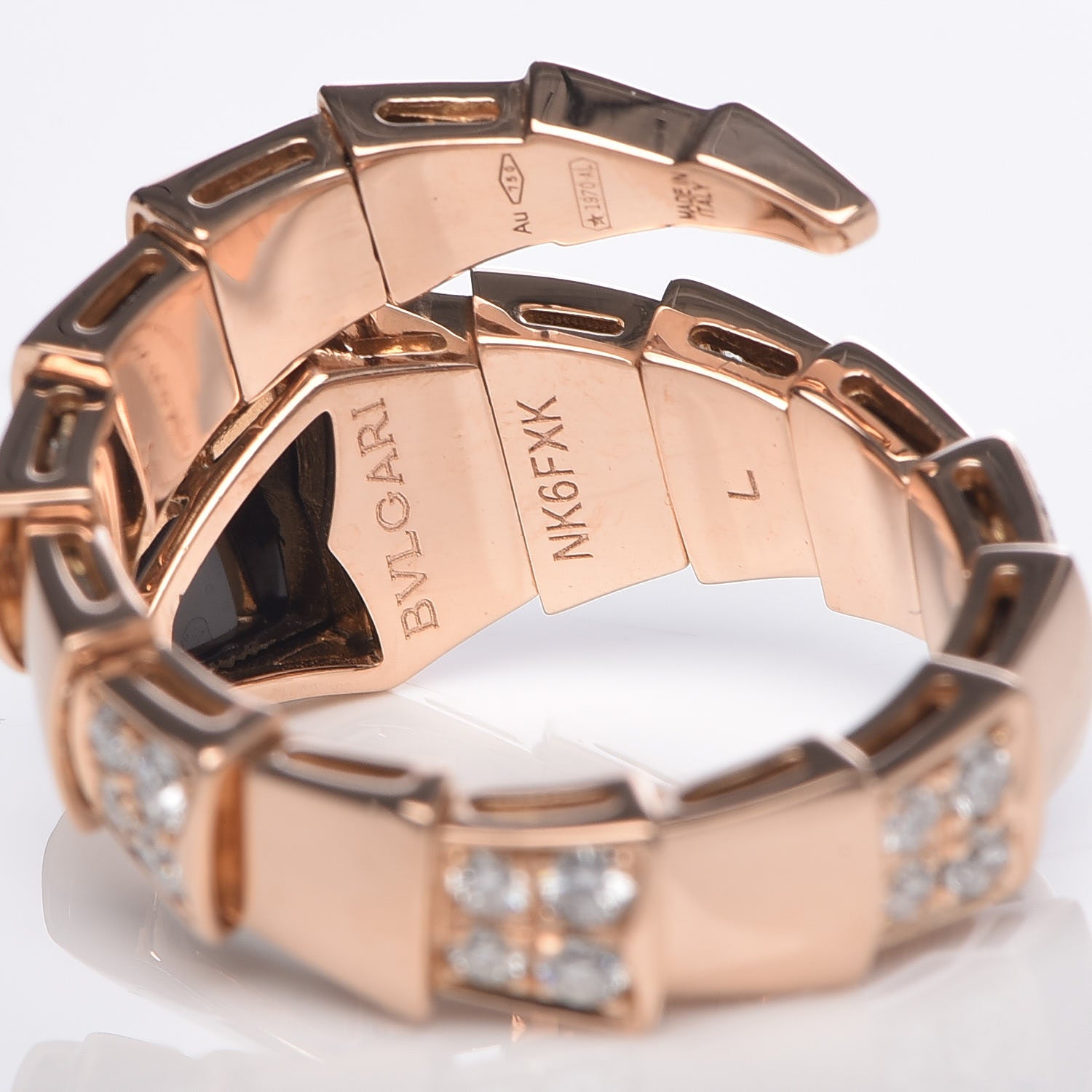 Bulgari 18K Rose Gold Diamond Black Onyx Serpenti Ring L 3 of 6