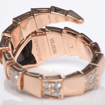 Bulgari 18K Rose Gold Diamond Black Onyx Serpenti Ring L 3 of 6