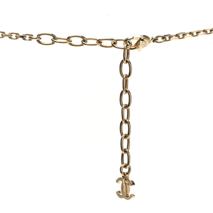 Chanel Crystal CC Medallion Charms Necklace Gold 4 of 6