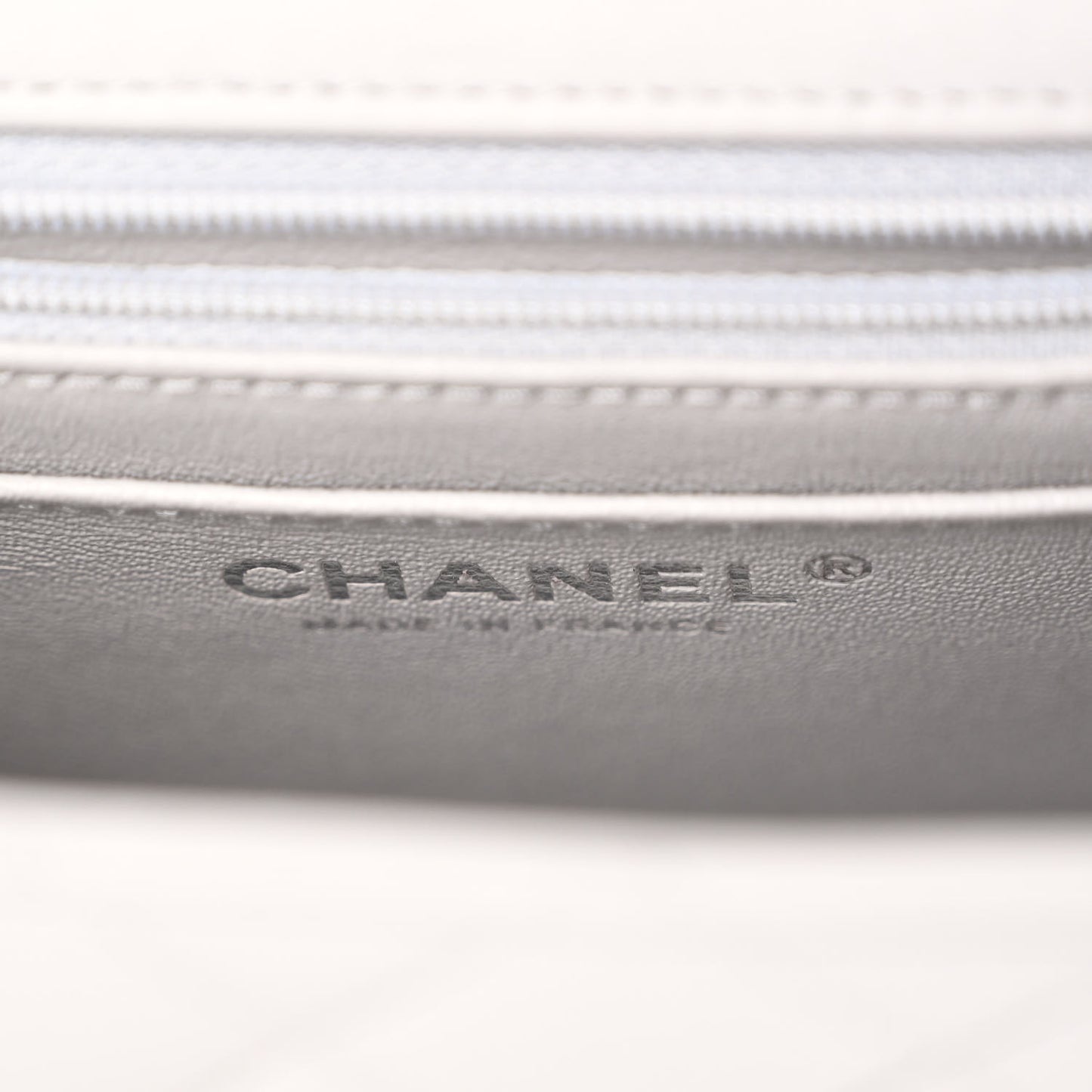 Lambskin Quilted Mini Square Flap Light Grey