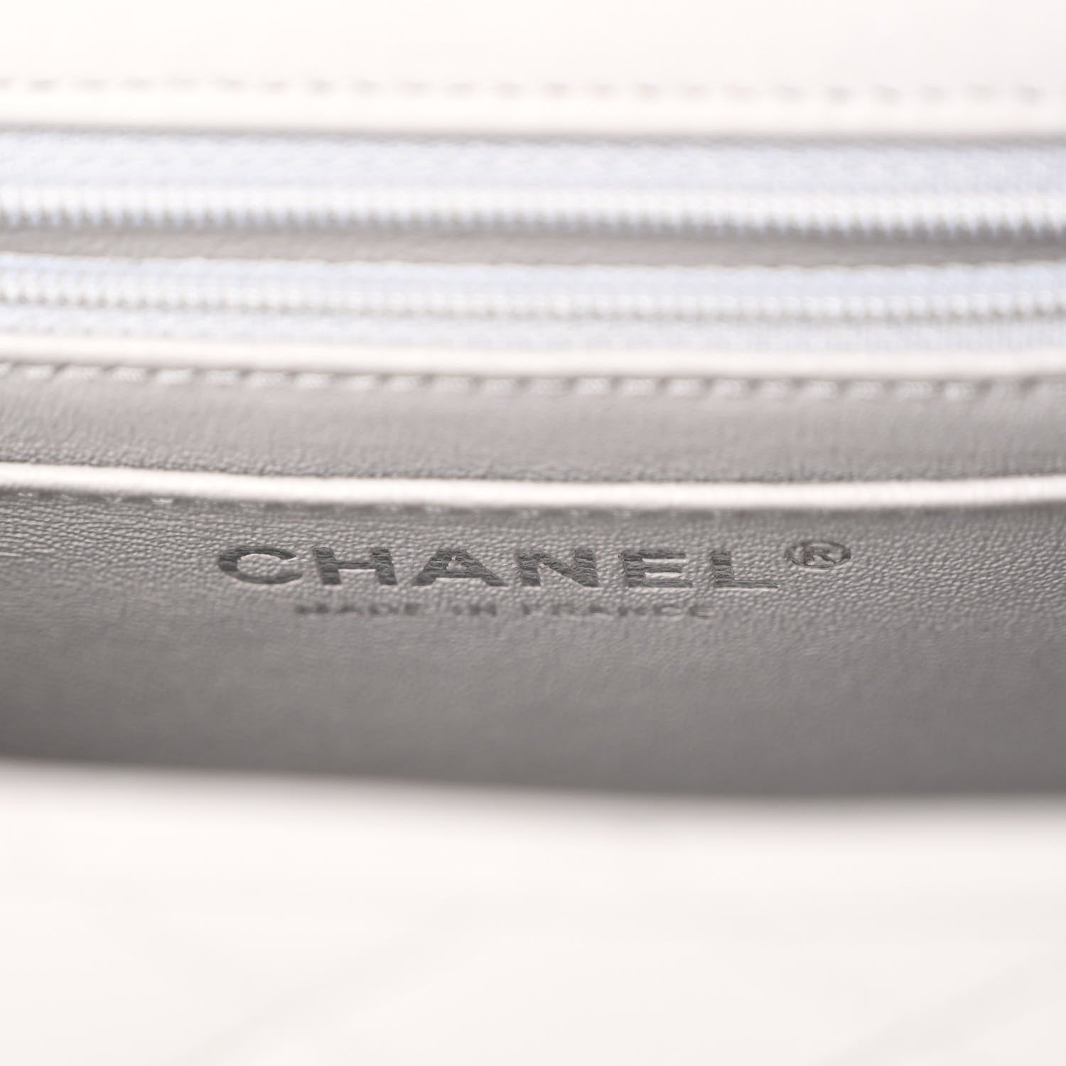 Chanel Lambskin Quilted Mini Square Flap Light Grey 6 of 10