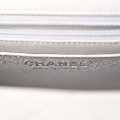 Chanel Lambskin Quilted Mini Square Flap Light Grey 6 of 10