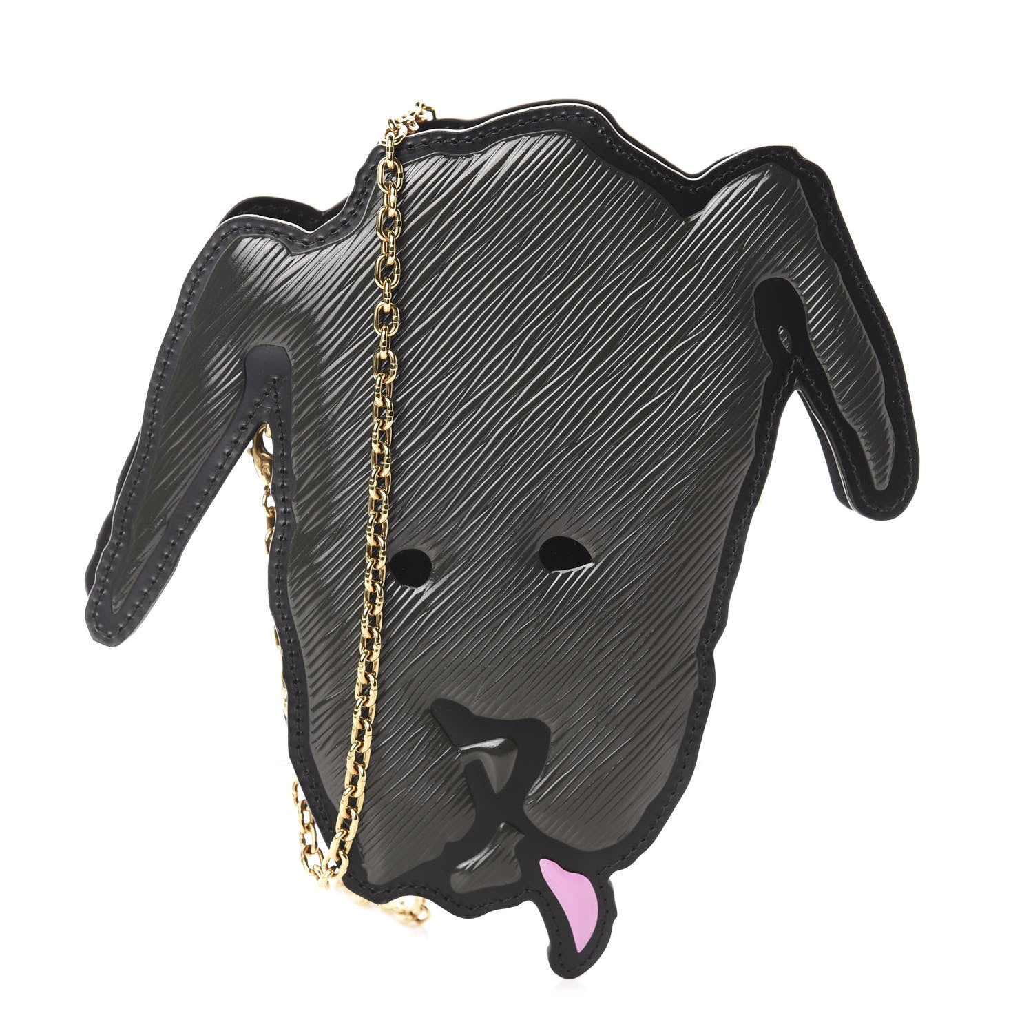 Louis Vuitton Epi Catogram Dog Face Clutch Black 1 of 10