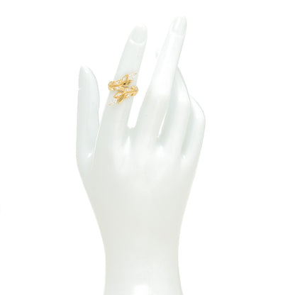 Tiffany 18K Yellow Gold Diamond Victoria Vine Bypass Ring 49 5 2 of 6