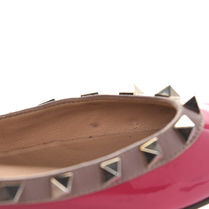Valentino Garavani Patent Nappa Rockstud Ballerina Flats 38 Framboise Poudre 16 of 21