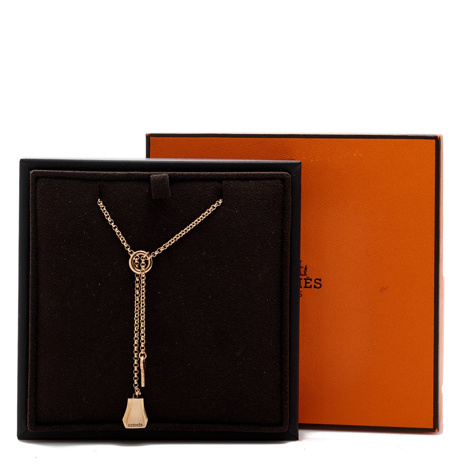 Hermes 18K Rose Gold Kelly Clochette Necklace 7 of 7