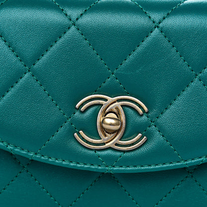 Chanel Lambskin Quilted Small Top Handle Bag Turquoise 12 of 12