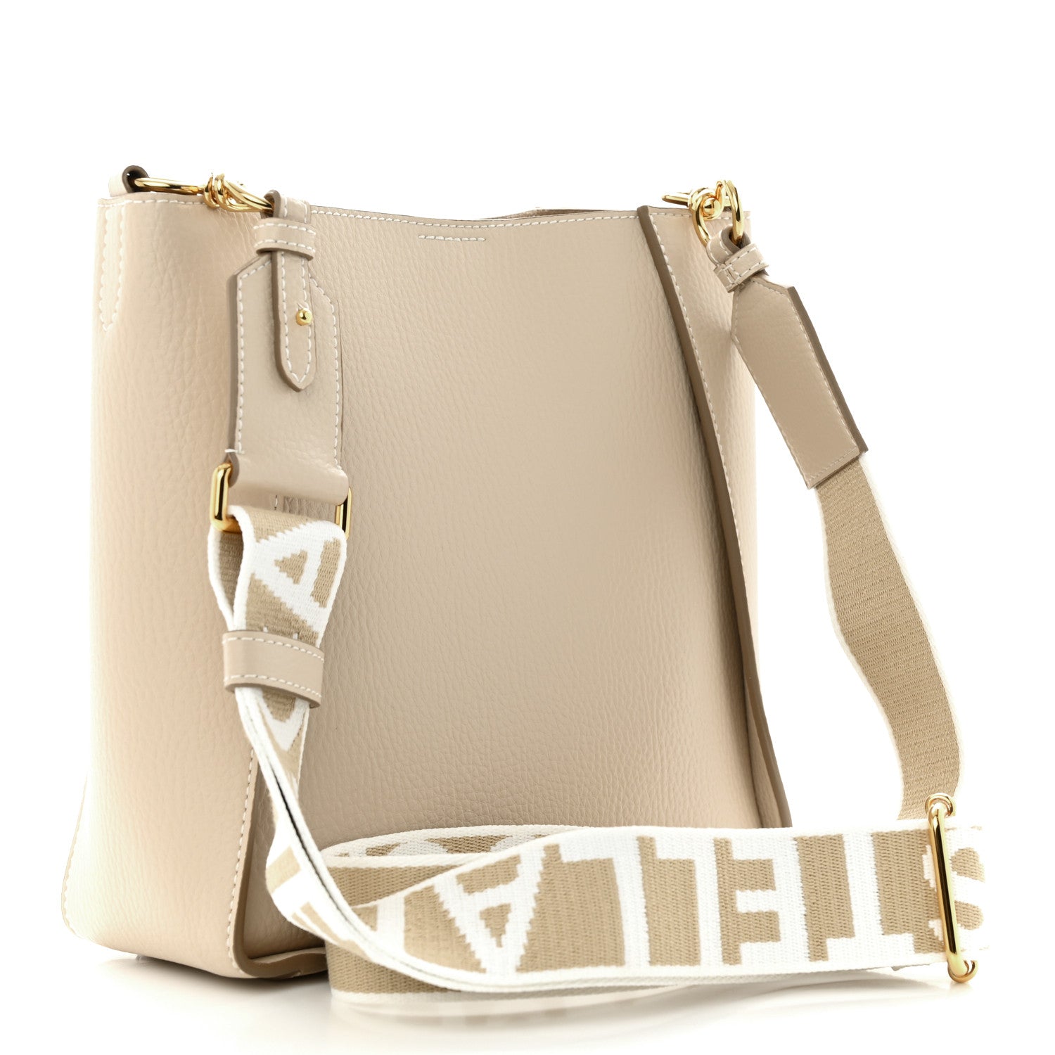 Stella McCartney Grainy Alter Mat Studded Logo Mini Crossbody Cream 3 of 11