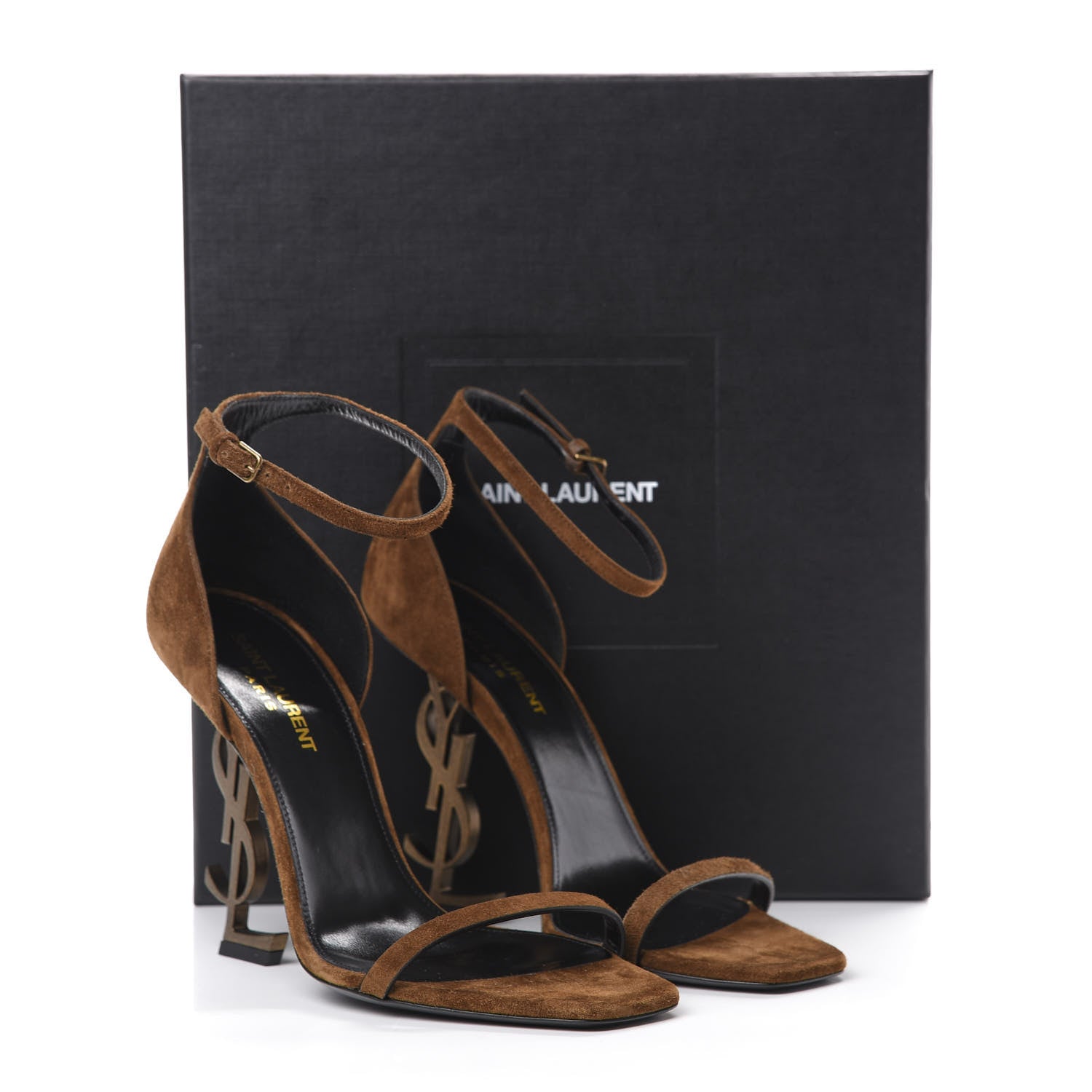 Saint Laurent Suede Calfskin Opyum 110 Sandals 38.5 Cachemere Gold 10 of 10
