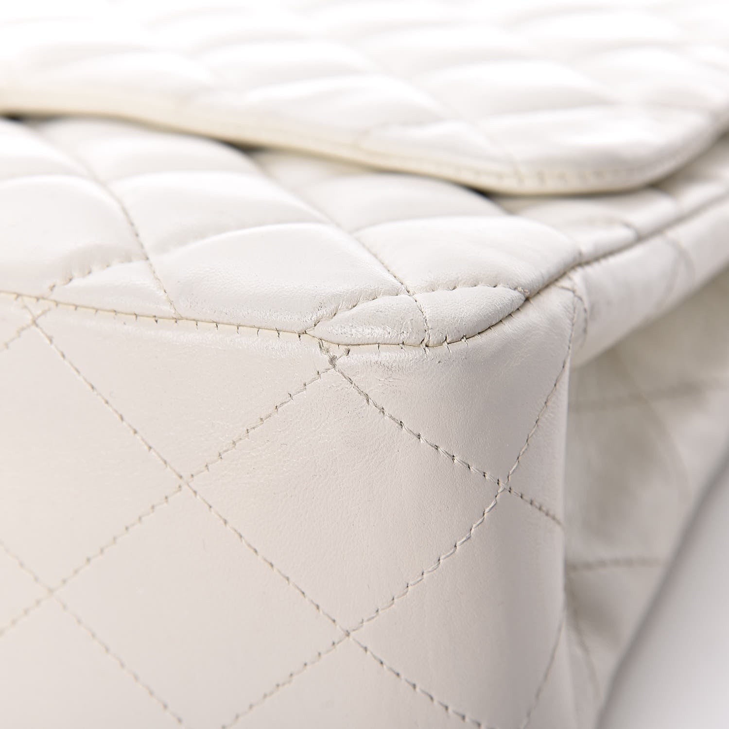 Chanel Lambskin Quilted Jumbo Single Flap White 13 of 19