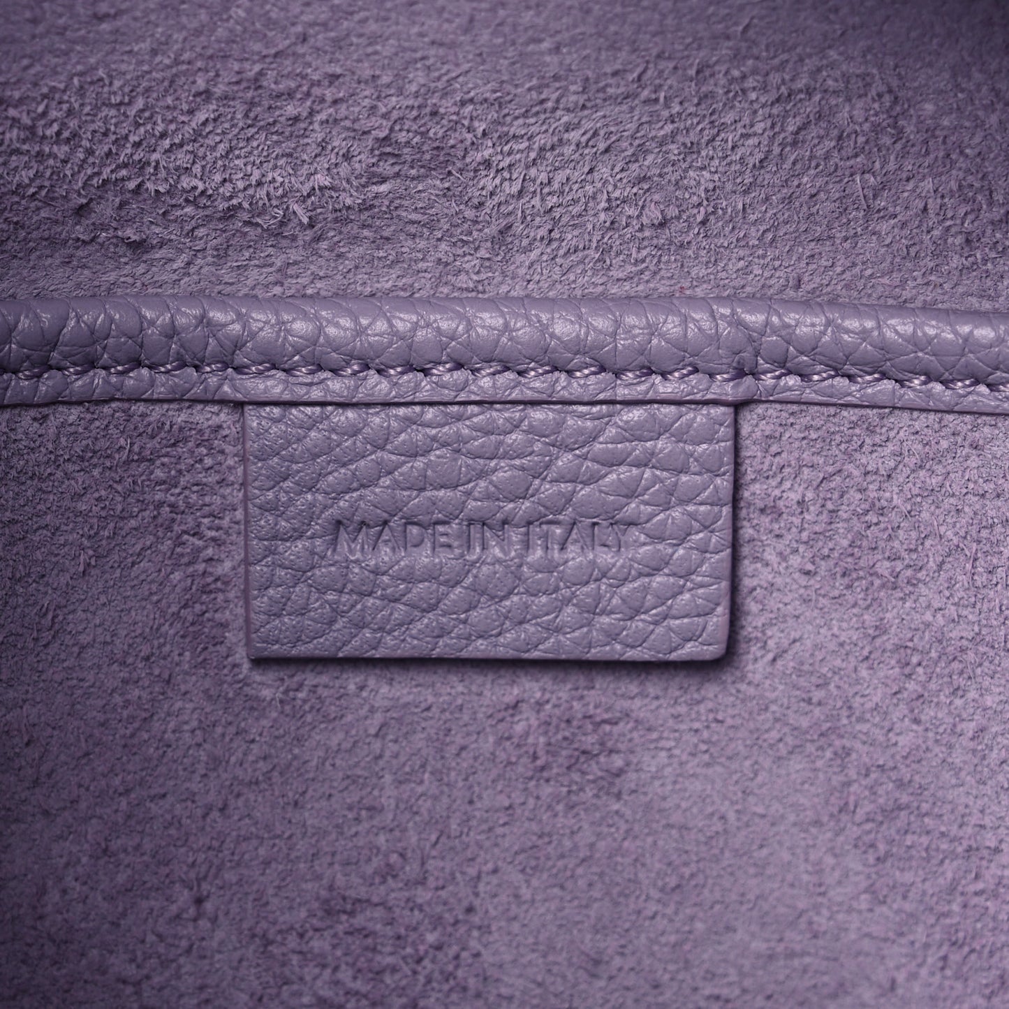 Drummed Calfskin Nano Luggage Lilac