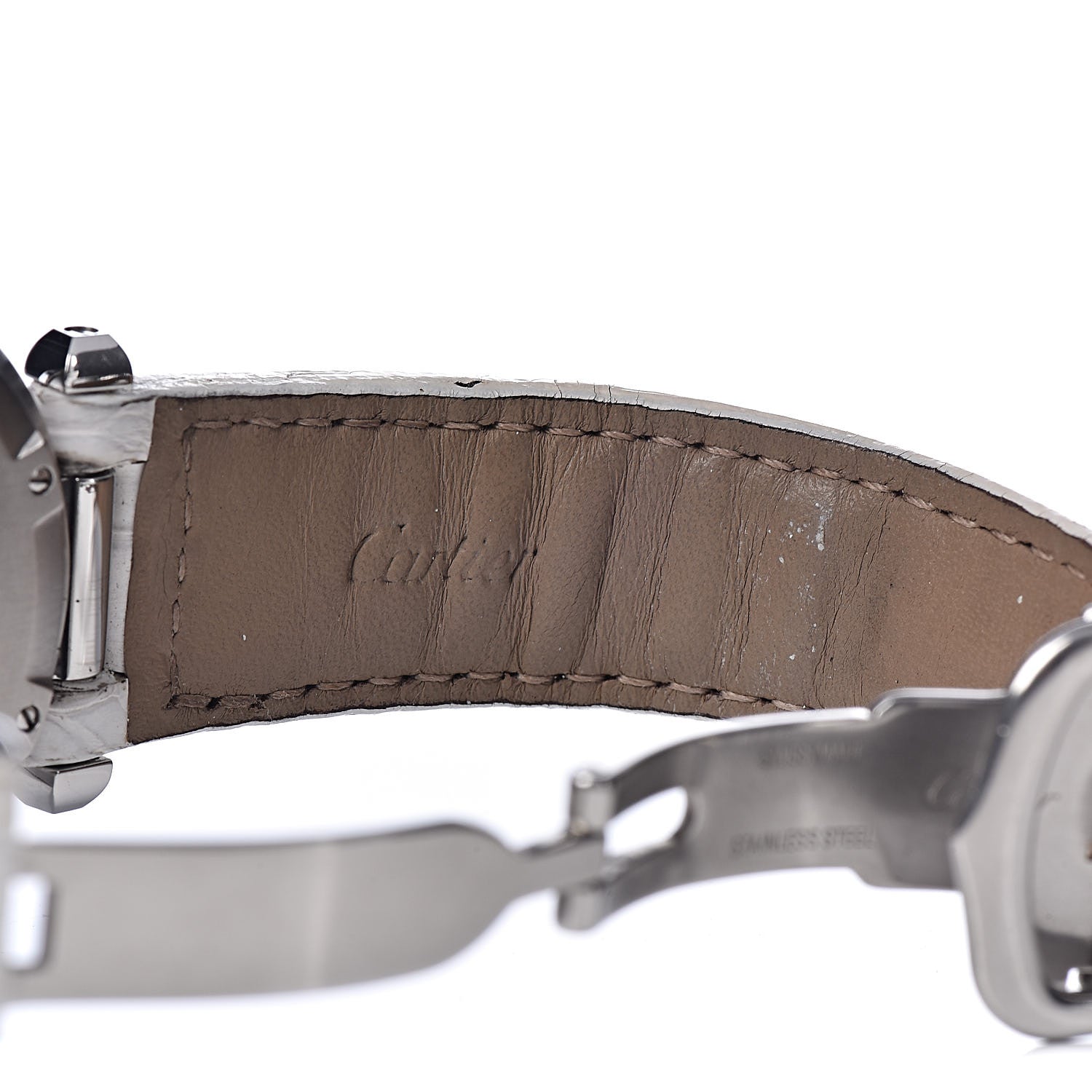 Cartier Stainless Steel Alligator Mother of Pearl 35mm Pasha C Automatic Watch 7 of 8