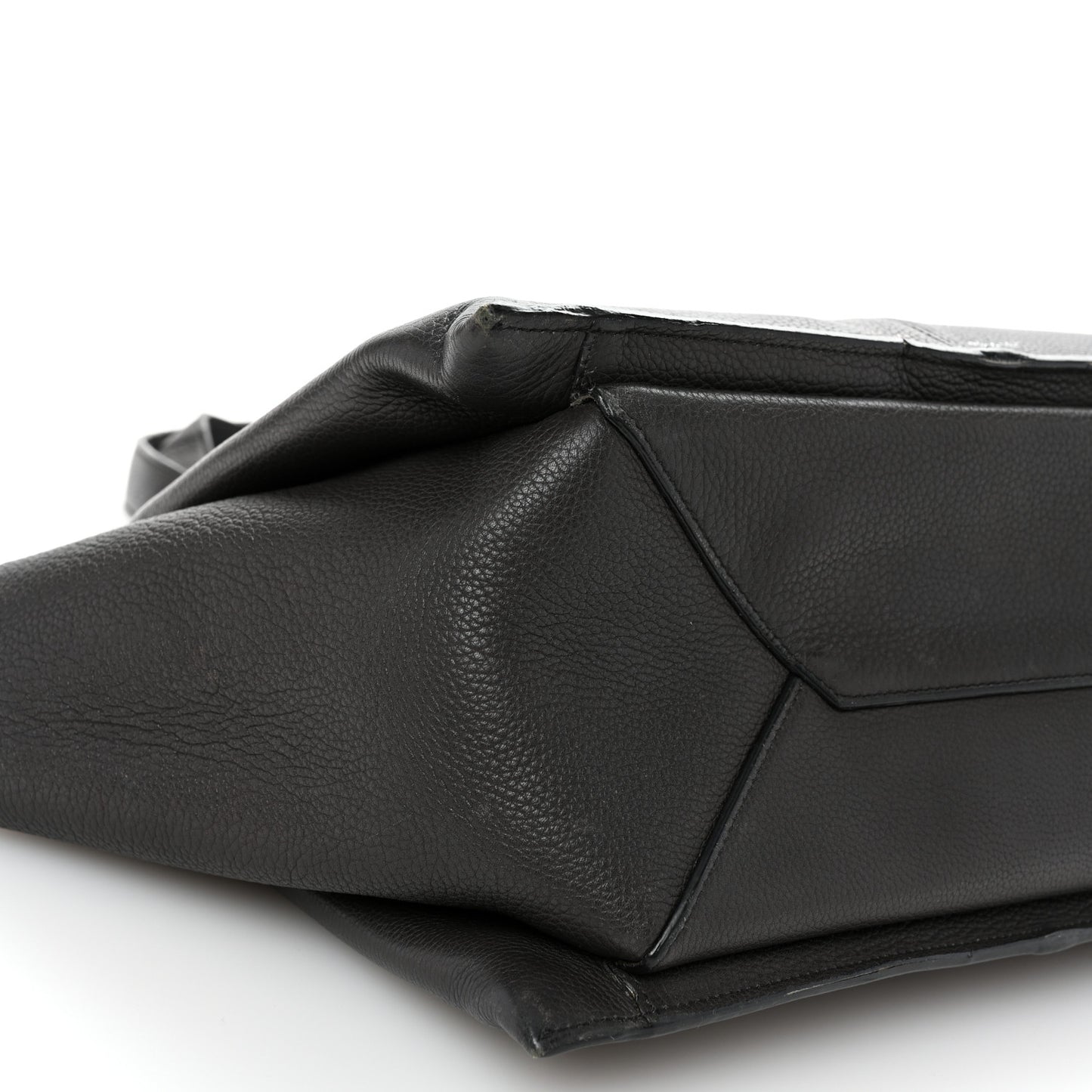 Baby Grained Calfskin Medium Tri-Fold Bag Black