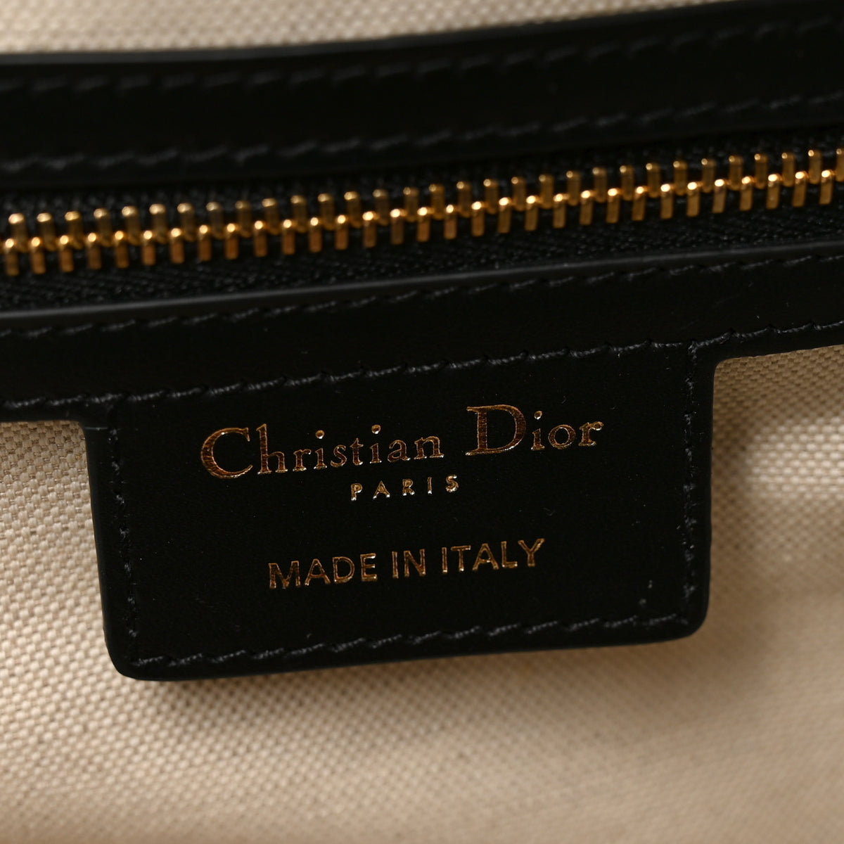 Lambskin Cannage Medium Dior Vibe Zip Bowling Bag Black White